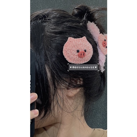 Kẹp càng cua len bông xinh xắn bling bling