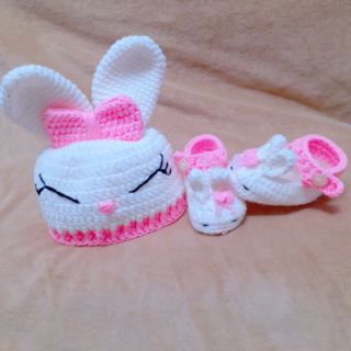 Giày nón tai thỏ móc len handmade