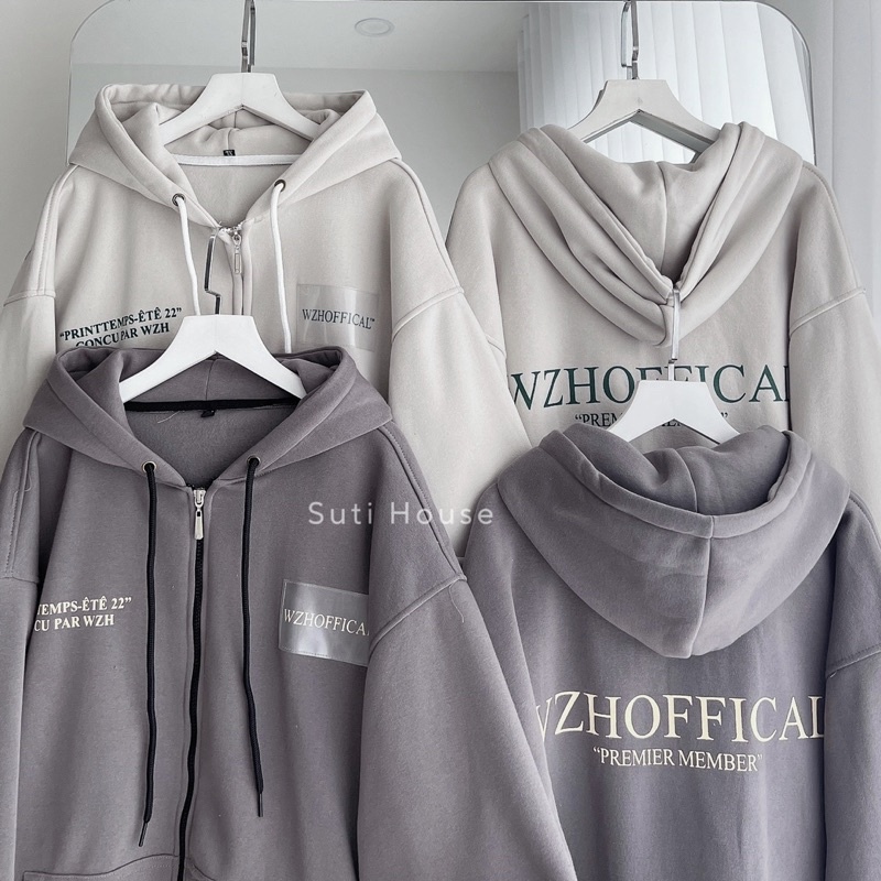 [ẢNH THẬT] Áo Hoodie Zip WZHOFFICAL 2 Màu Tan Ghi Và Xám Chì Form Rộng Unisex Nam Nữ - Suti House | BigBuy360 - bigbuy360.vn