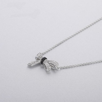 Truy cập chính hãng schwa áo pha lê mùa hè 2018 mới bạc Bow Necklace 5412679