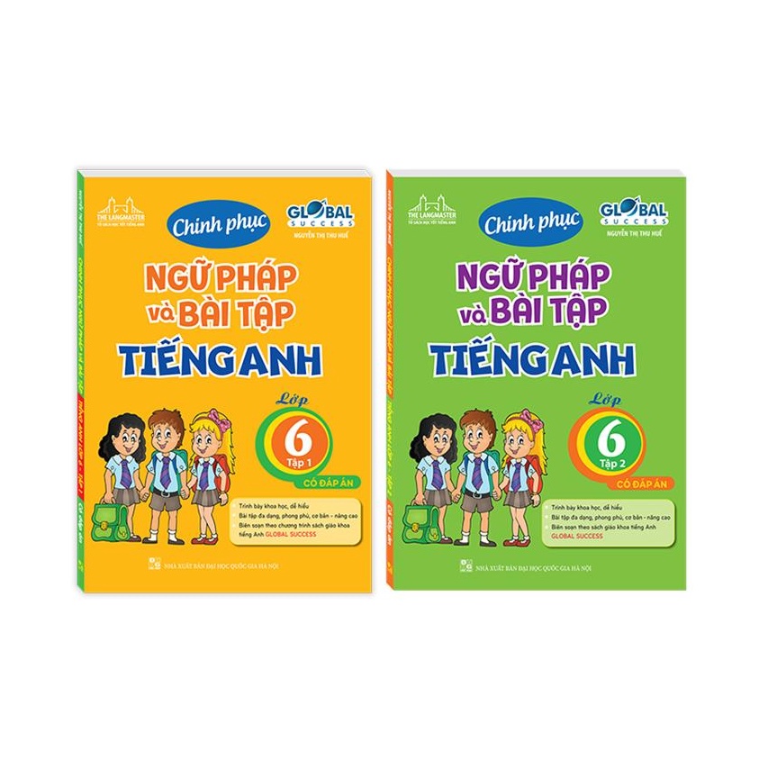 Sách - Chinh phục ngữ pháp và bài tập tiếng Anh lớp 6 (Bộ 2 Tập)- Tái bản