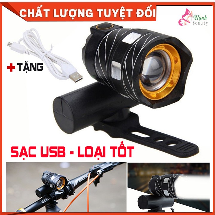 Đèn chiếu sáng cho xe đạp XML T6 LED sạc USB