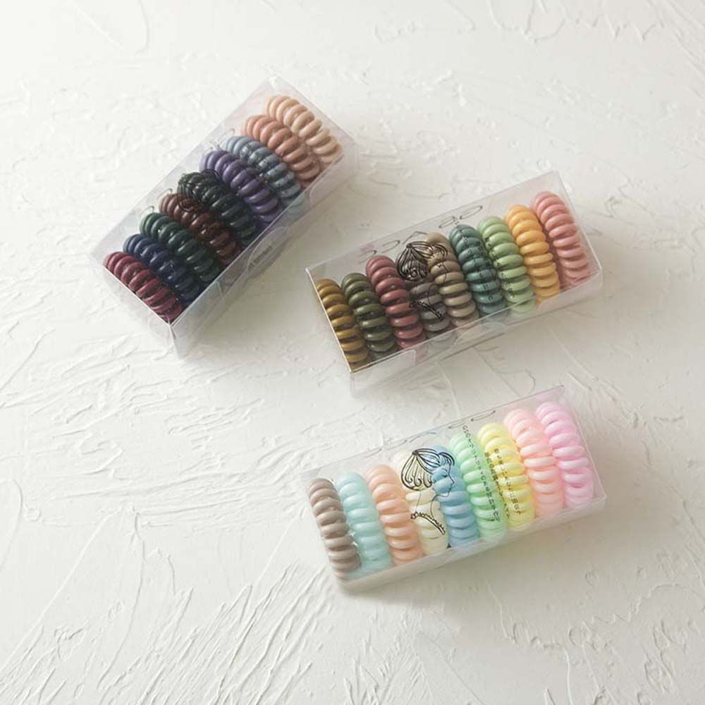 Dây Buộc Tóc Dạng Dây Điện Thoại Co Giãn Bằng Nhựa Resin Nhiều Màu Dễ Thương Phong Cách Hàn Quốc Cho Nữ
