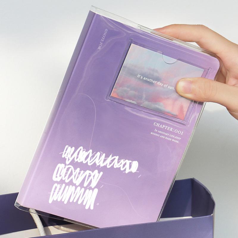 Sổ tay NOTE FOR ruột caro grid định lượng 100gsm kèm bìa nhựa trong và 4 postcards