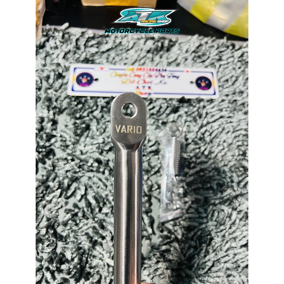 Chân chống nghiêng inox 304 đặt nguyên khối  dành cho xe Vario click  tặng kèm lò xo thép xiken