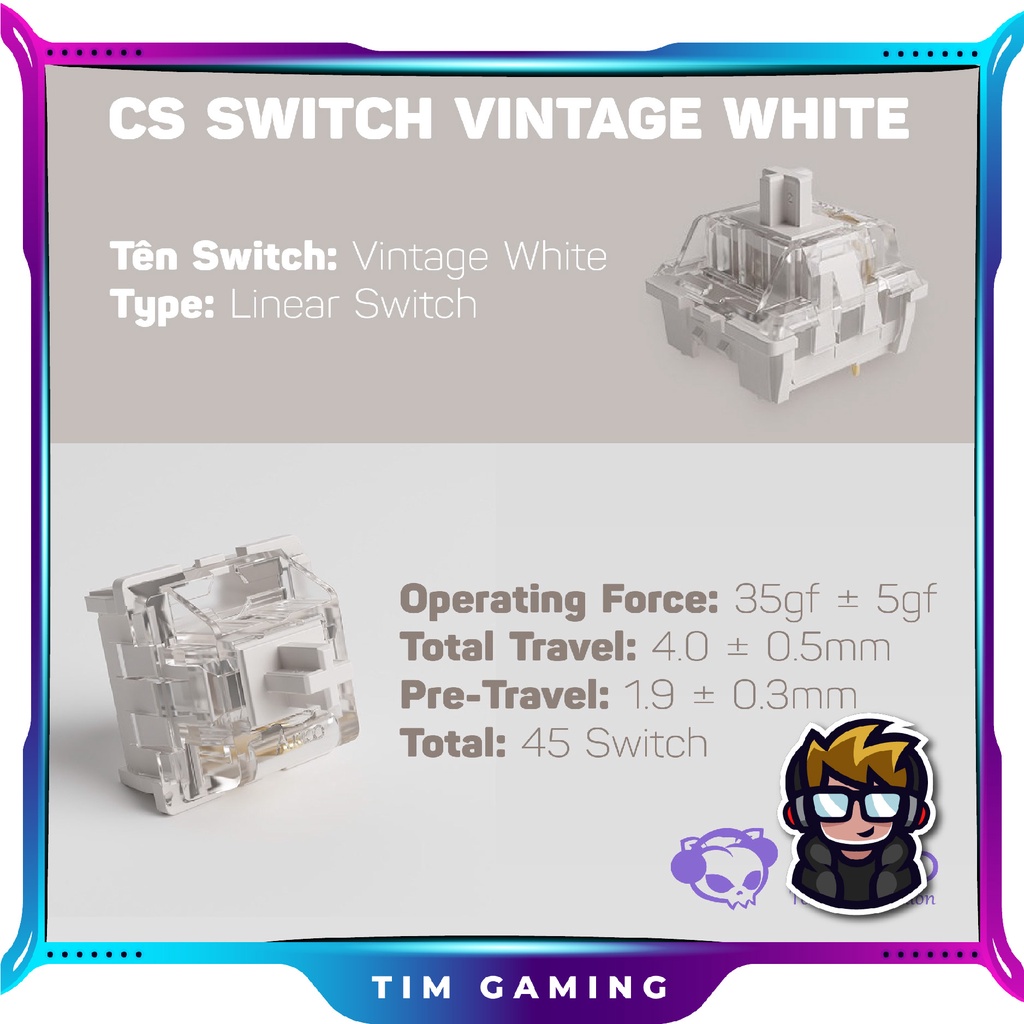 Switch AKKO | Chân 3 pin | Hỗ trợ thay nóng switch phím cơ (Hotswap)