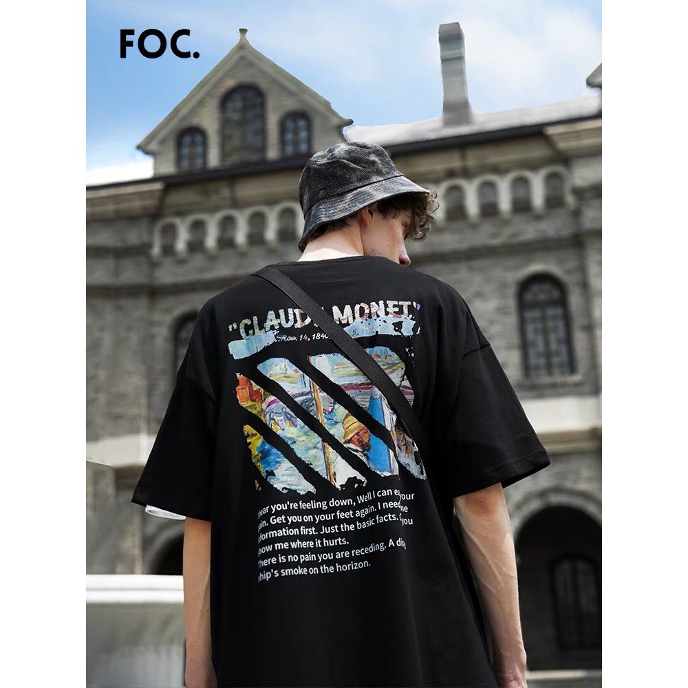 Áo Thun FOC CLAUDE MONET Unisex Tay Lỡ Form Rộng MH.SHOPEE | BigBuy360 - bigbuy360.vn