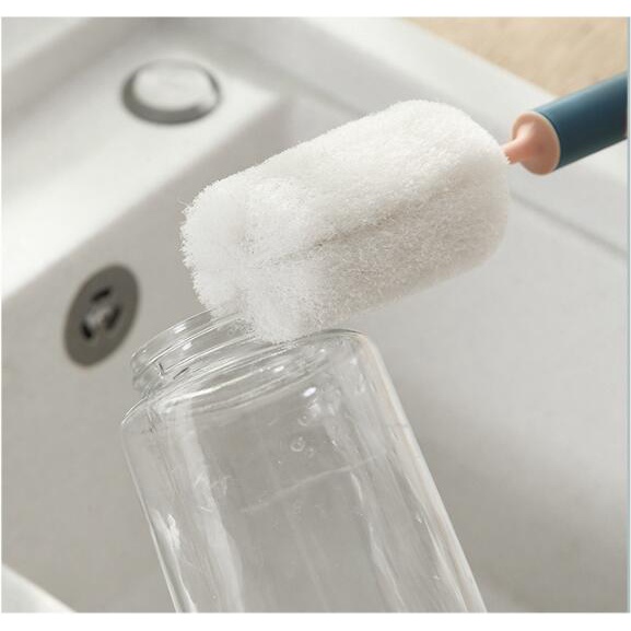 Bàn chải bọt biển cán dài có thể tháo rời dùng để vệ sinh ly cốc thủy tinh