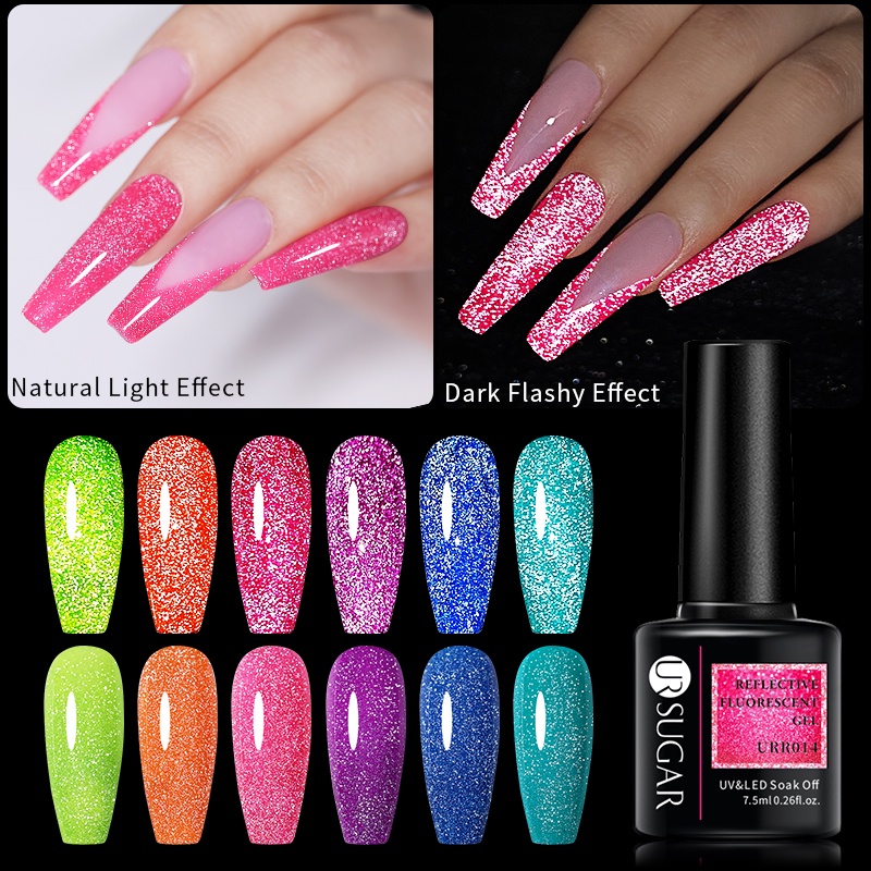 Gel sơn móng tay UR SUGAR màu neon phản quang độc đáo 7.5ml