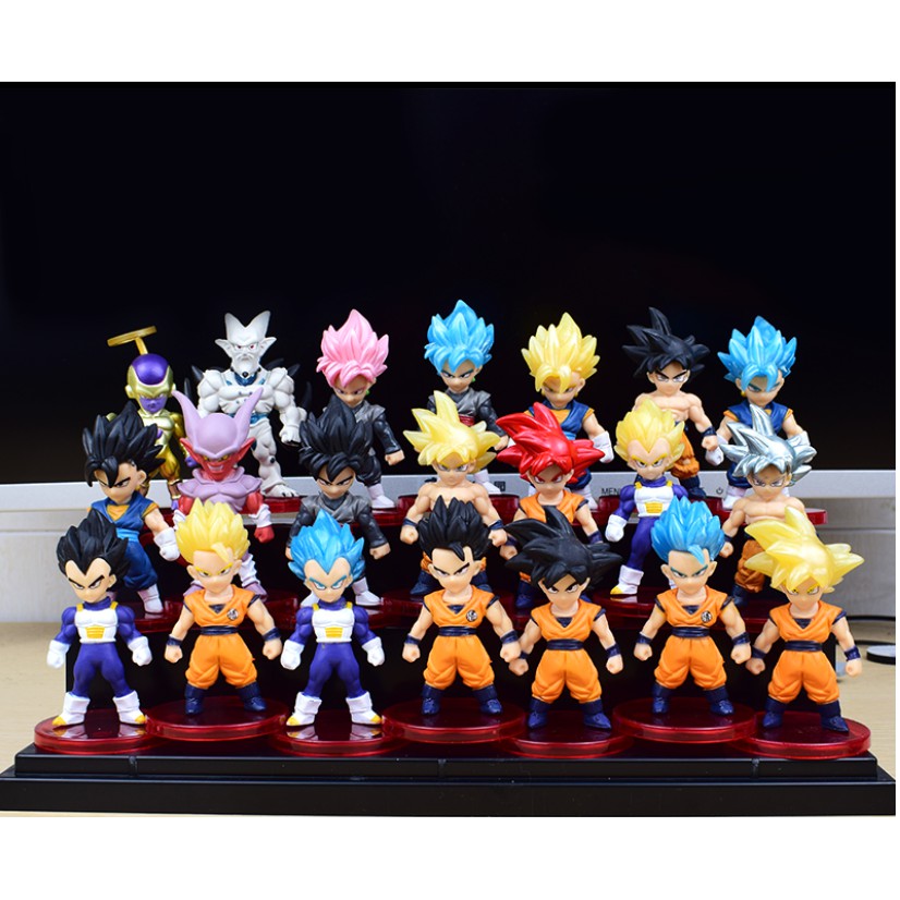 Bộ 21 mô hình Dragon Ball các nhân vật Son Goku, Vegeta, Broly, Son gohan chiềuu cao 6cm