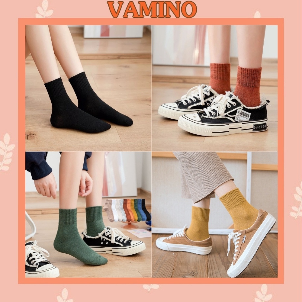 Tất Nữ Cổ Cao Vamino Phong Cách Vintage Hàn Quốc Mẫu Mới TN68