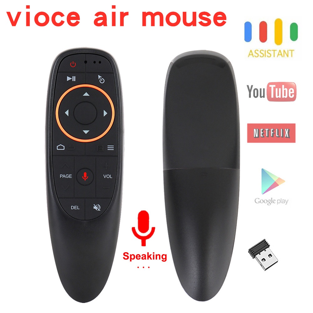 Điều khiển không dây tìm kiếm giọng nói chuột bay G10s thông minh một chạm con quay hồi chuyển cho Android box