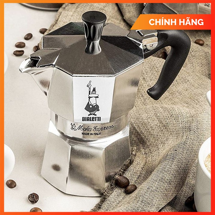 [Ấm Moka Pot chính hãng] Ấm pha cà phê Bialetti Moka Express 3 cup (130ml) - Hàng nhập khẩu Italy