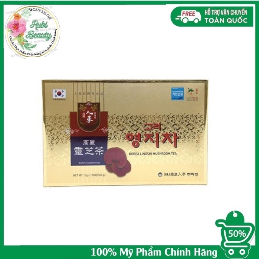 Trà Nấm Linh Chi Hàn Quốc 𝐋𝐢𝐧𝐠𝐬𝐡𝐢 𝐌𝐮𝐬𝐡𝐫𝐨𝐨𝐦 𝐓𝐞𝐚 Thanh Lọc Thải Độc Làm Mát Cơ Thể Hộp 100 Gói