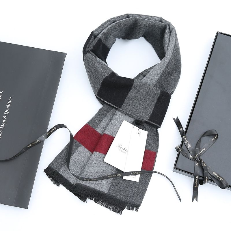 Khăn Choàng Len Cashmere Cao Cấp Đơn Giản Phong Cách Hàn Quốc Thời Trang Thu Đông Cho Nam Nữ