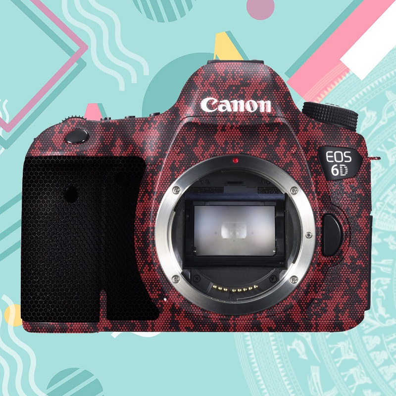 Miếng dán 3M cho máy ảnh - Mẫu mamba đỏ vân nổi - Sử dụng cho body Canon 5D/ 6D/ 6D II/ 5D2/ 5D3/ 5D4...
