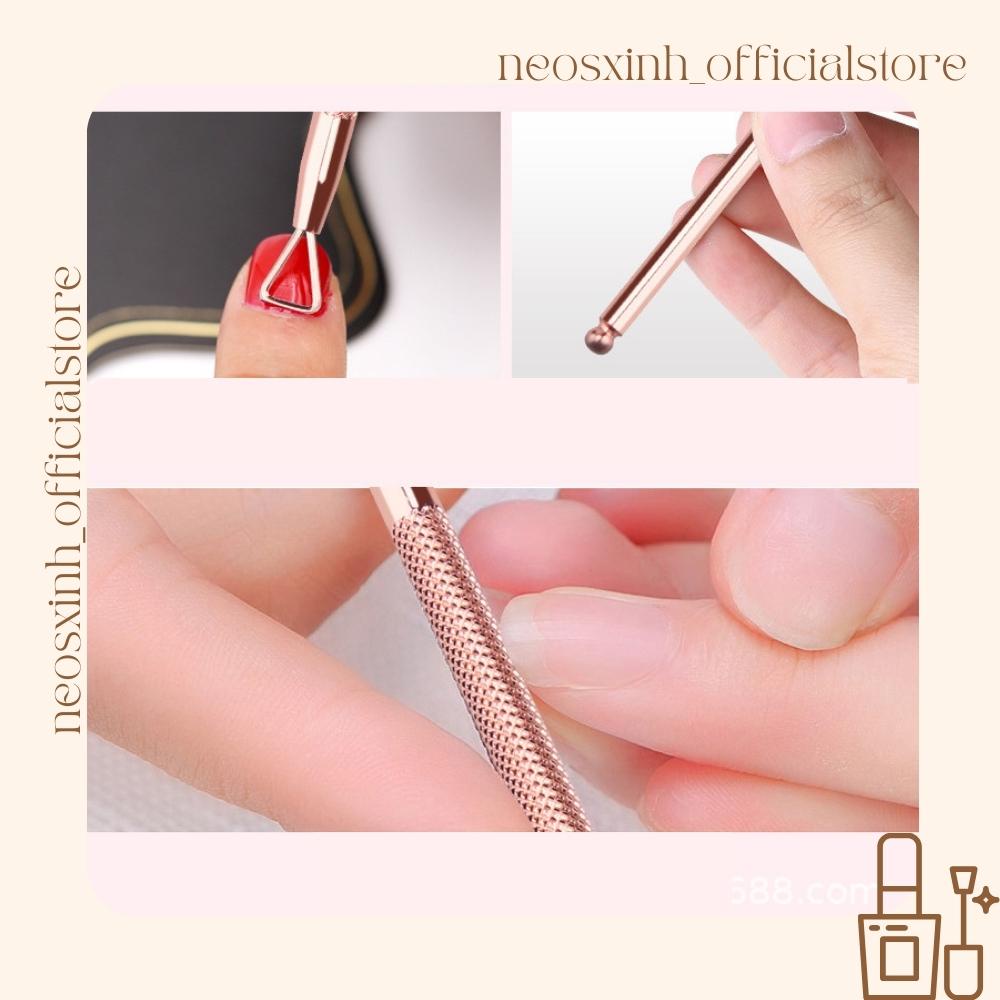 Cây Đẩy Da Chết 2 Đầu, Cây Đẩy Sơn Móng Tay,Cạo Gel, Dụng Cụ Làm Sạch Móng - Neosxinh Nails