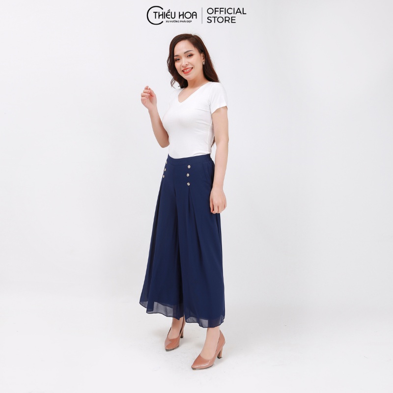 Quần giả váy trung niên nhiều màu sắc, kiểu dáng thời thượng, chất Chiffon bền đẹp Thương hiệu Thiều Hoa Y0379
