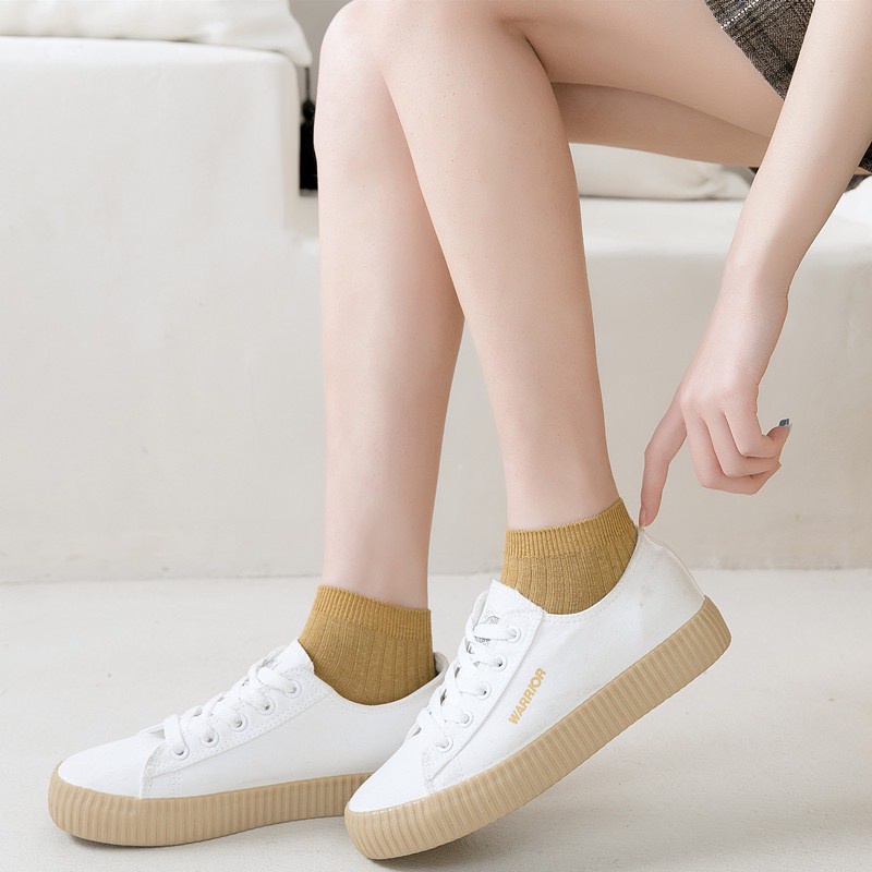 Tất cổ ngắn nữ Anabeauty tất trơn len gân Hàn Quốc vớ cực xinh ND15