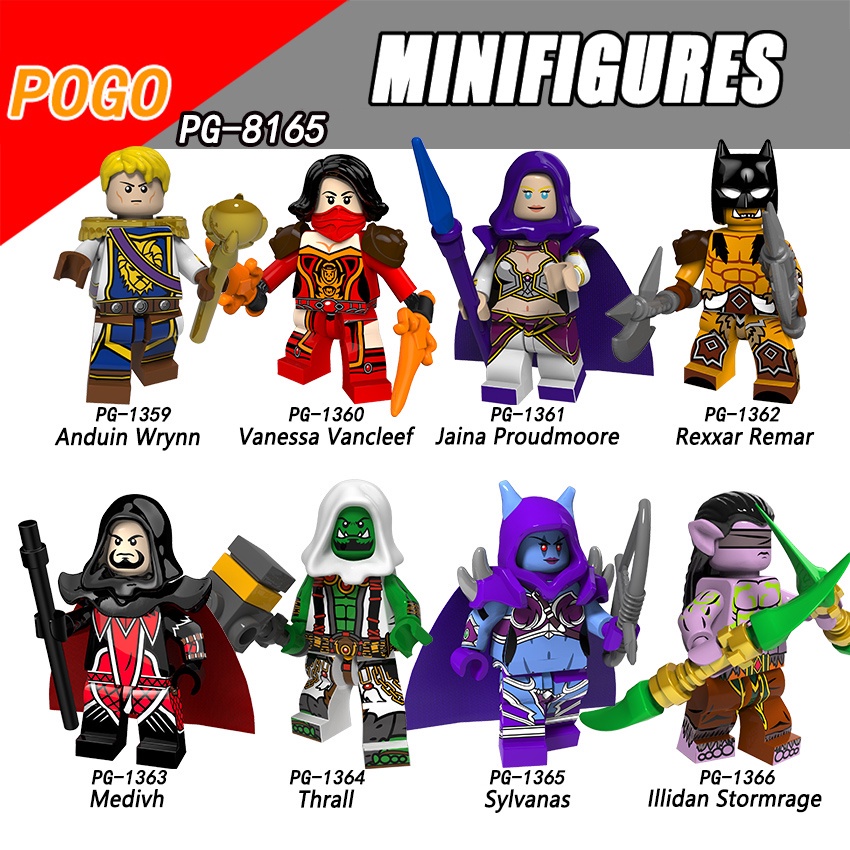Mô Hình Nhân Vật Anduin Wrynn Vanessa Jaina Rexxar Remar Medivh Thrall Sylvanas Mini 8 Kiểu Trong World of Warcraft PG8165