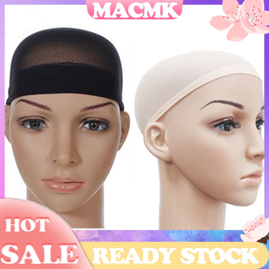 Set 2 nón lưới đội tóc giả co giãn có thể tái sử dụng tiện lợi
