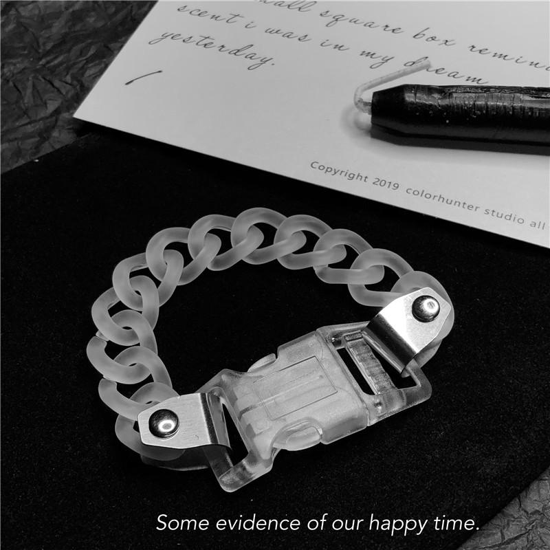 Vòng Tay Trong Suốt Thời Trang 235092Vòng Tay Trong Suốt Khóa Kim Loại Phong Cách Hàn Quốc