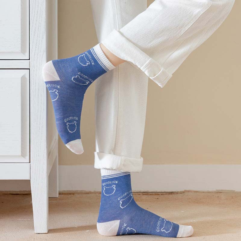 Vớ cotton mềm in hoạt hình đáng yêu cho nam và nữ