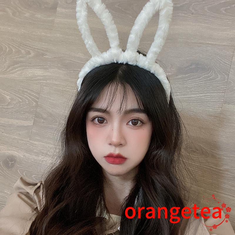 Cài tóc tai thỏ nhung lông mềm dùng hóa trang Halloween