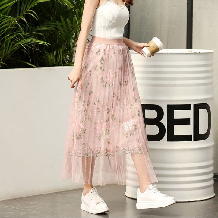 Chân Váy Ren Xòe Hoa Ba Lớp vintage dễ thương VAY70