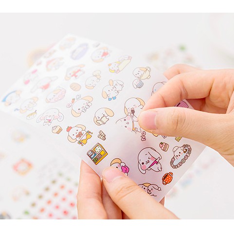 Z0462 Bộ 6 Sticker Cún Iu Bukao