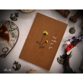 Thiệp sinh nhật thêu hoa văn handmade