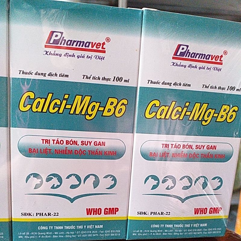 calci mg b6 cho vật nuôi bị táo bón, bại liệt, thần kinh, chướng bụng, cho chó mèo, thú cưng gà đá, chim, lợn gà