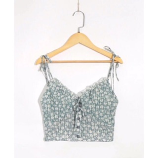 (HÌNH THẬT) ÁO HAI DÂY HOA NHÍ CROPTOP