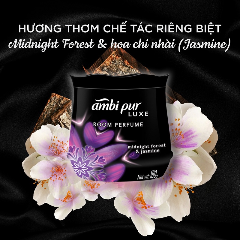 Sáp Thơm AMBIPUR Luxe 180G Hương Gỗ Rừng Và Hoa Nhài/ Hoa Hồng Và Cam Bergamot