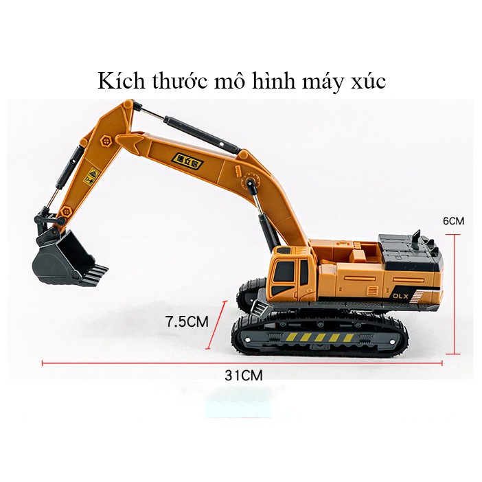 Xe đồ chơi mô hình xe đầu kéo xe xúc (gồm 2 xe) chất liệu nhựa ABS an toàn, kích thước lớn