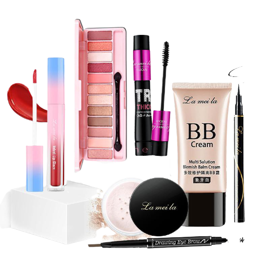 Bộ trang điểm LAMEILA 7 món Kem BB + Phấn phủ + Phấn mắt + Mascara + Chì kẻ mày + Bút dạ kẻ mắt + Son kem ZD-BT061