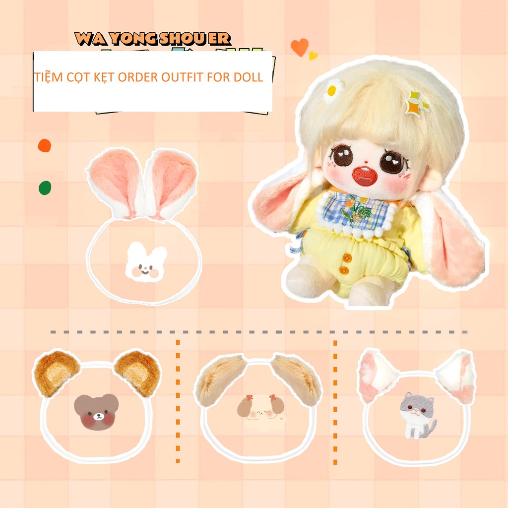 Tai thú rời cho bé doll 15cm 20cm