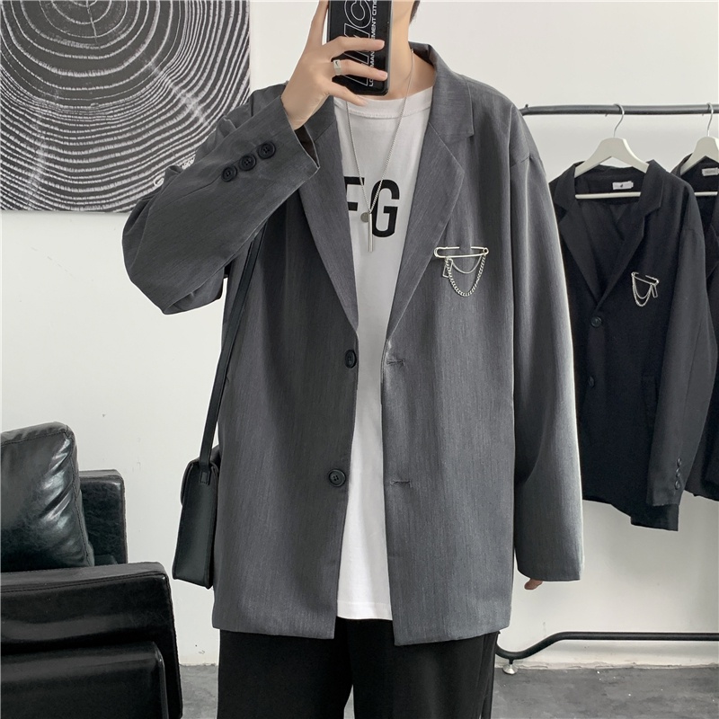 Áo Khoác Vest Màu Trơn Thời Trang Cho Nam Phong Cách Nhật Bản Size M-2XL