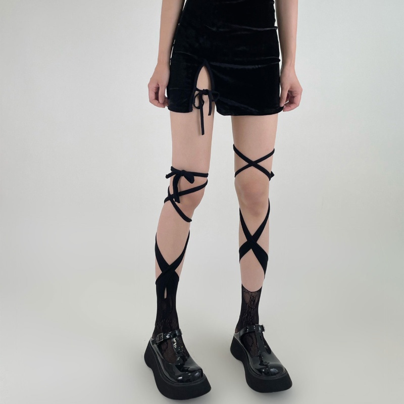 Vớ Lưới Phối Ren Thoáng Khí Thiết Kế Không Đồng Đều Phong Cách Lolita