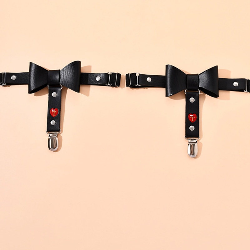 Đai Nịt Đùi Bằng Da PU Co Giãn Chống Trượt Đính Nơ Trang Trí Dành Cho Nữ