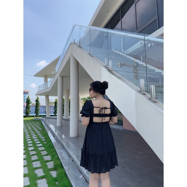 ĐẦM THUN XỐP HỞ LƯNG CHAMI