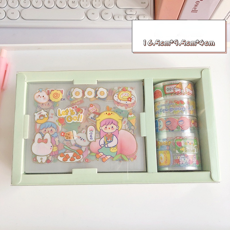 Set Băng Dính Washi Hình Nhân Vật Hoạt Hình Nhật Bản Trang Trí Thủ Công