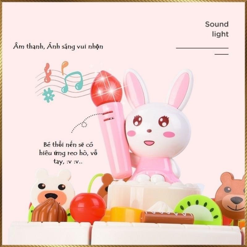 Đồ Chơi Bánh Sinh Nhật Cho Bé Loại 85 Chi Tiết Loại Lớn, Hiệu Ứng Nhạc Happy Birthday Và Đèn Nến Sinh Động