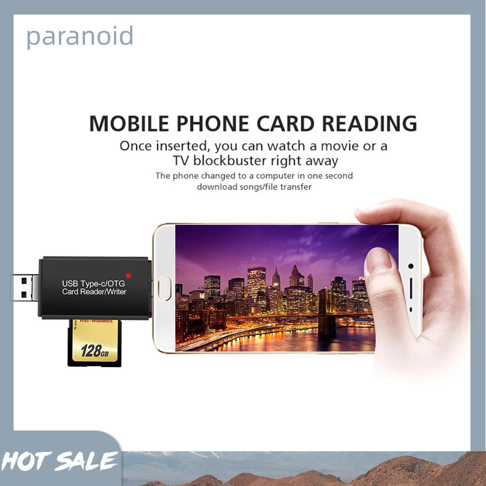 Đầu Đọc Thẻ Nhớ 3 Trong 1 Type-C USB Micro OTG | BigBuy360 - bigbuy360.vn