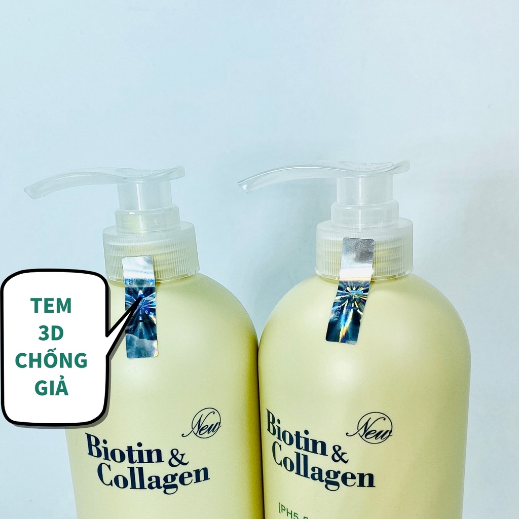 Cặp Dầu Gội Dầu Xả BIOTIN COLLAGEN 1000ML X 2 - Giảm Rụng Tóc,Phục Hồi Tóc Khô Xơ, Hư Tổn cho mái tócc