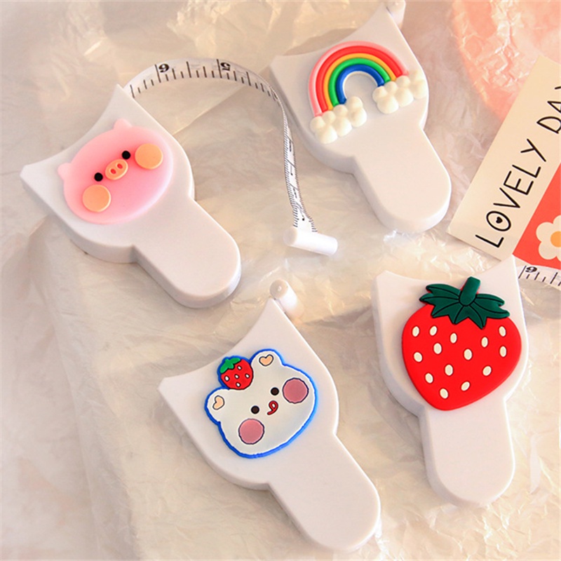 Thước Dây Mini Đa Năng Họa Tiết Hoạt Hình Dễ Thương Di Động Tiện Dụng Cho Học Sinh