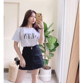 Chân váy chữ A lưng cao