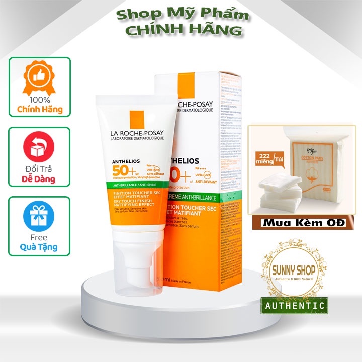 Mẫu Mới Kem Chống Nắng La Roche Posay Anti-Shine Kiểm Soát Dầu Vạch Xanh Lá Không Mùi SPF50+ 50ml Phổ Rộng