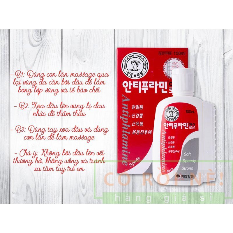 Dầu Nóng Hàn Quốc Antiphlamine 100ml Có Team Chống Hàng Gỉa