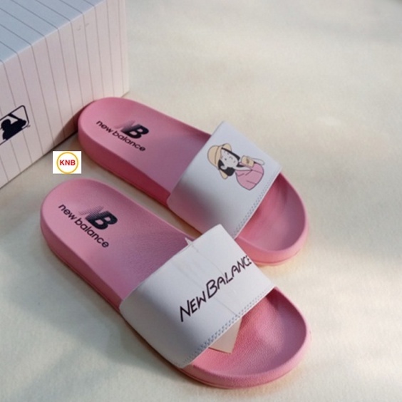 ♥️ Freeship+Ảnh Thật ♥️ Dép 𝗡𝐁 quai ngang nam nữ, dép quai ngang chàng trai cô gái, unisex thể thao màu hồng trắng